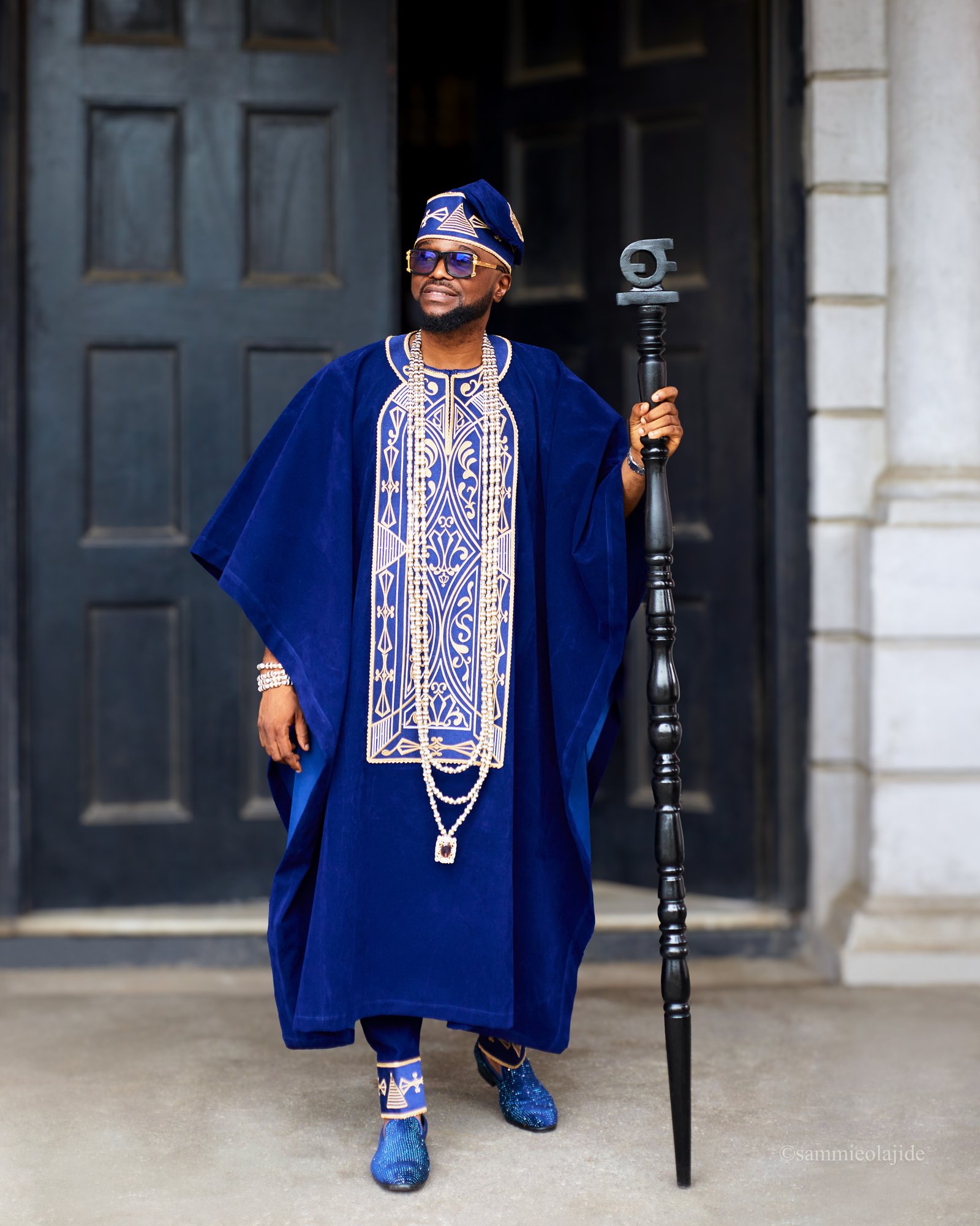 Blue Velvet Agbada